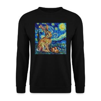 easter bunny, easter, bunny, happy easter, easter eggs - Unisex Sweatshirt - black - Front - Alina (178cm) & Michal (187cm)