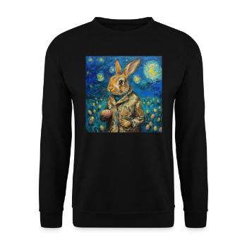 easter bunny, easter, bunny, happy easter, easter eggs - Unisex Sweatshirt - black - Front - Alina (178cm) & Michal (187cm)
