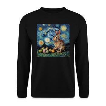 easter bunny, easter, bunny, happy easter, easter eggs - Unisex Sweatshirt - black - Front - Alina (178cm) & Michal (187cm)
