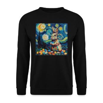 easter bunny, easter, bunny, happy easter, easter eggs - Unisex Sweatshirt - black - Front - Alina (178cm) & Michal (187cm)