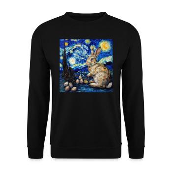 easter bunny, easter, bunny, happy easter, easter eggs - Unisex Sweatshirt - black - Front - Alina (178cm) & Michal (187cm)