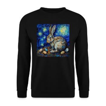 easter bunny, easter, bunny, happy easter, easter eggs - Unisex Sweatshirt - black - Front - Alina (178cm) & Michal (187cm)