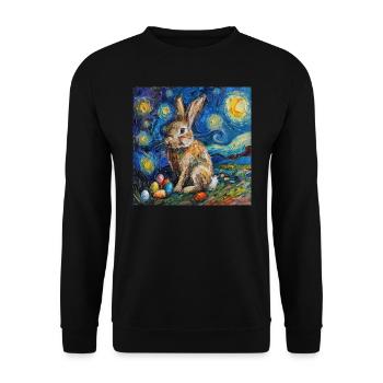 easter bunny, easter, bunny, happy easter, easter eggs - Unisex Sweatshirt - black - Front - Alina (178cm) & Michal (187cm)