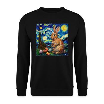 easter bunny, easter, bunny, happy easter, easter eggs - Unisex Sweatshirt - black - Front - Alina (178cm) & Michal (187cm)