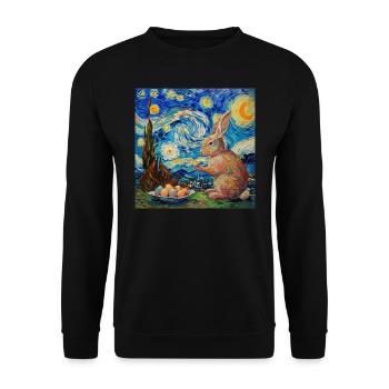 easter bunny, easter, bunny, happy easter, easter eggs - Unisex Sweatshirt - black - Front - Alina (178cm) & Michal (187cm)