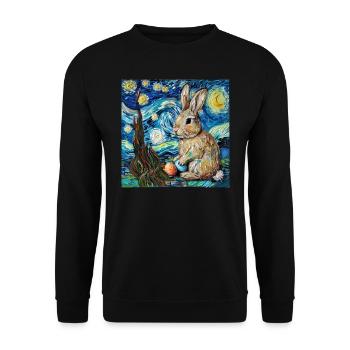 easter bunny, easter, bunny, happy easter, easter eggs - Unisex Sweatshirt - black - Front - Alina (178cm) & Michal (187cm)