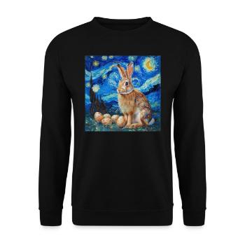easter bunny, easter, bunny, happy easter, easter eggs - Unisex Sweatshirt - black - Front - Alina (178cm) & Michal (187cm)