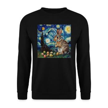 easter bunny, easter, bunny, happy easter, easter eggs - Unisex Sweatshirt - black - Front - Alina (178cm) & Michal (187cm)