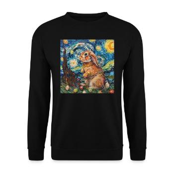 easter bunny, easter, bunny, happy easter, easter eggs - Unisex Sweatshirt - black - Front - Alina (178cm) & Michal (187cm)