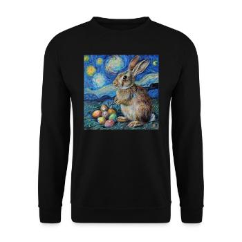 easter bunny, easter, bunny, happy easter, easter eggs, - Unisex Sweatshirt - black - Front - Alina (178cm) & Michal (187cm)