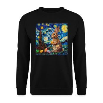 easter bunny, easter, bunny, happy easter, easter eggs - Unisex Sweatshirt - black - Front - Alina (178cm) & Michal (187cm)