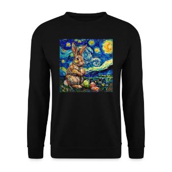 easter bunny, easter, bunny, happy easter, easter eggs - Unisex Sweatshirt - black - Front - Alina (178cm) & Michal (187cm)