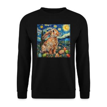 easter bunny, easter, bunny, happy easter, easter eggs - Unisex Sweatshirt - black - Front - Alina (178cm) & Michal (187cm)
