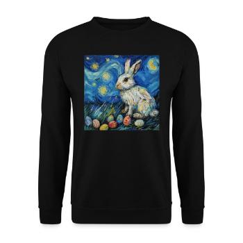 easter bunny, easter, bunny, happy easter, easter eggs - Unisex Sweatshirt - black - Front - Alina (178cm) & Michal (187cm)