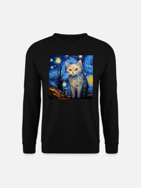 Cat, Cat Motif - Unisex Sweatshirt - black