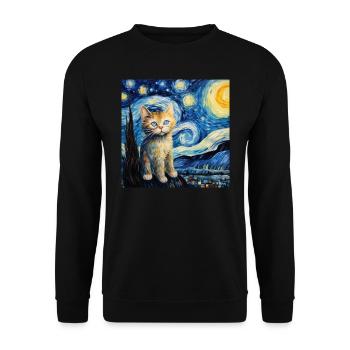 Cat, cat motif - Unisex Sweatshirt - black - Front - Alina (178cm) & Michal (187cm)