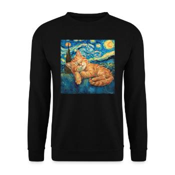 Chat, motif chat, cadeau - Sweat-shirt Unisexe - noir - Devant - Alina (178cm) & Michal (187cm)