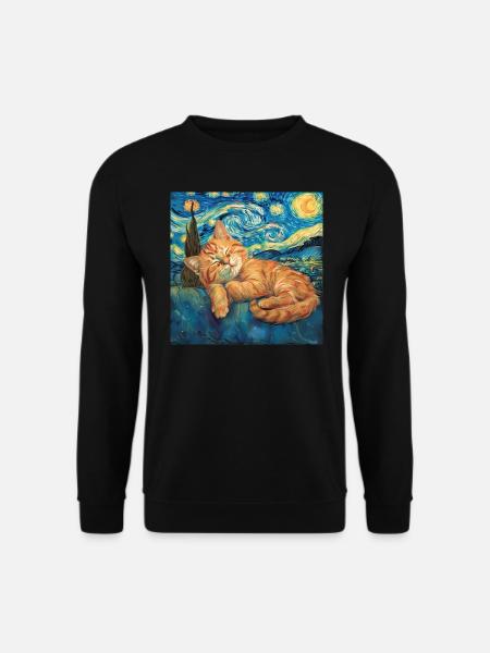 Katze, katzenmotiv, geschenk - Unisex Pullover - Schwarz