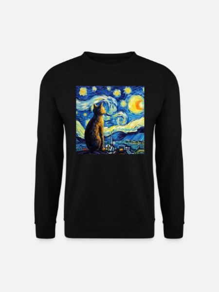 Katze, katzenmotiv, geschenk - Unisex Pullover - Schwarz