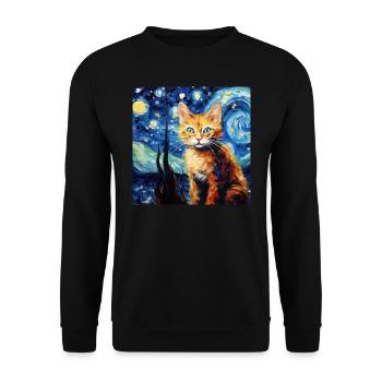 Chat, motif chat, cadeau - Sweat-shirt Unisexe - noir - Devant - Alina (178cm) & Michal (187cm)