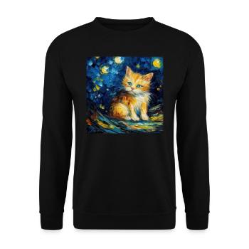 Chat, motif chat, cadeau - Sweat-shirt Unisexe - noir - Devant - Alina (178cm) & Michal (187cm)