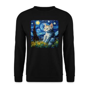 Chat, motif chat, cadeau - Sweat-shirt Unisexe - noir - Devant - Alina (178cm) & Michal (187cm)