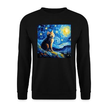 Chat, motif chat, cadeau - Sweat-shirt Unisexe - noir - Devant - Alina (178cm) & Michal (187cm)