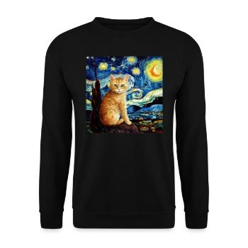 Chat, motif chat, cadeau - Sweat-shirt Unisexe - noir - Devant - Alina (178cm) & Michal (187cm)
