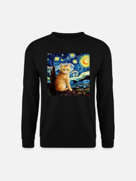 Katze, katzenmotiv, geschenk - Unisex Pullover - Schwarz
