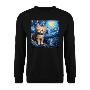 Chat, motif chat, cadeau - Sweat-shirt Unisexe - noir - Devant - Alina (178cm) & Michal (187cm)