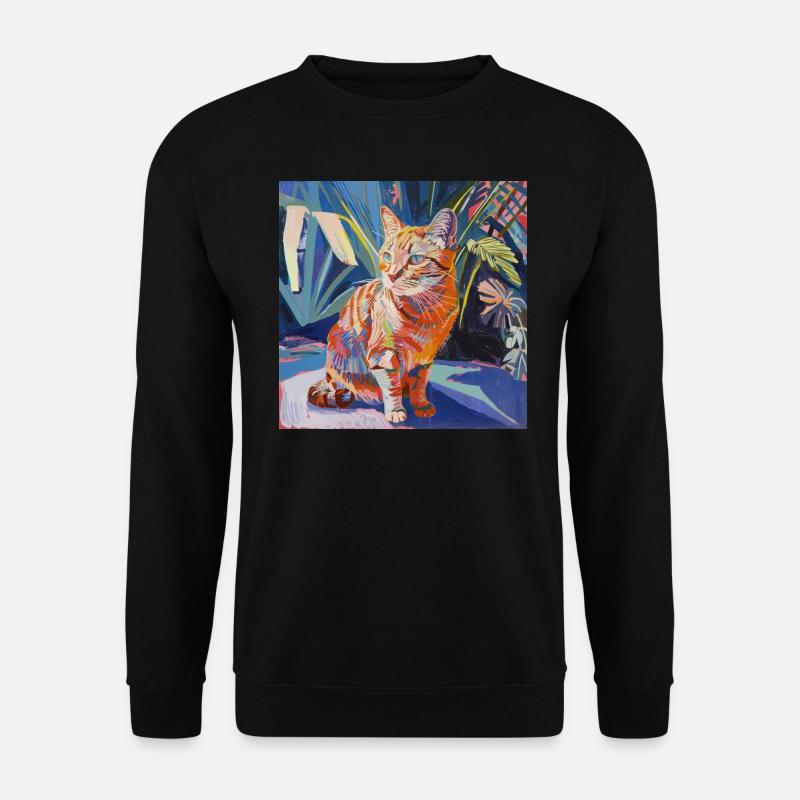 Katze, katzenmotiv, popart, geschenk, geschenkidee - Unisex Pullover - Schwarz