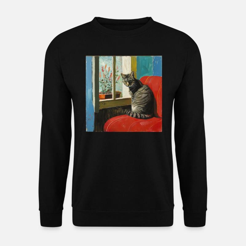 Katze, katzenmotiv, popart, geschenk, geschenkidee - Unisex Pullover - Schwarz