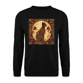 Chat, motif de chat, vintage, cadeau - Sweat-shirt Unisexe - noir - Devant - Alina (178cm) & Michal (187cm)