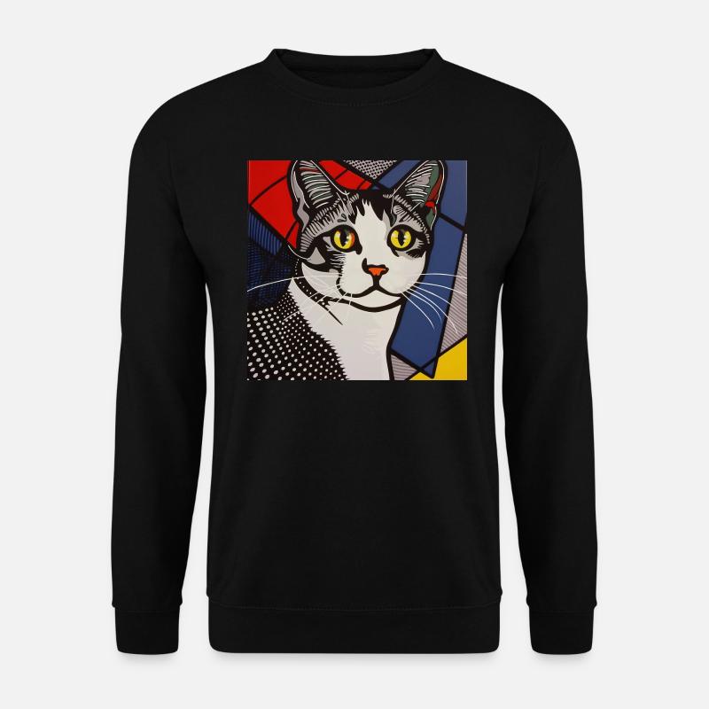 Cat, Cat Motif - Unisex Sweatshirt - black