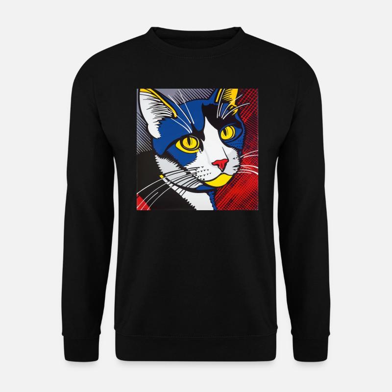 Katze, katzenmotiv - Unisex Pullover - Schwarz