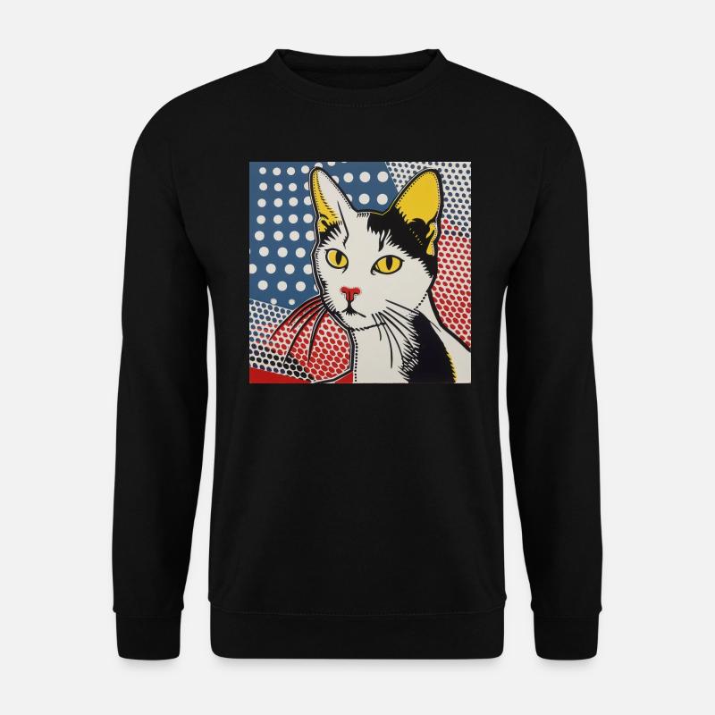 Cat, Cat Motif - Unisex Sweatshirt - black