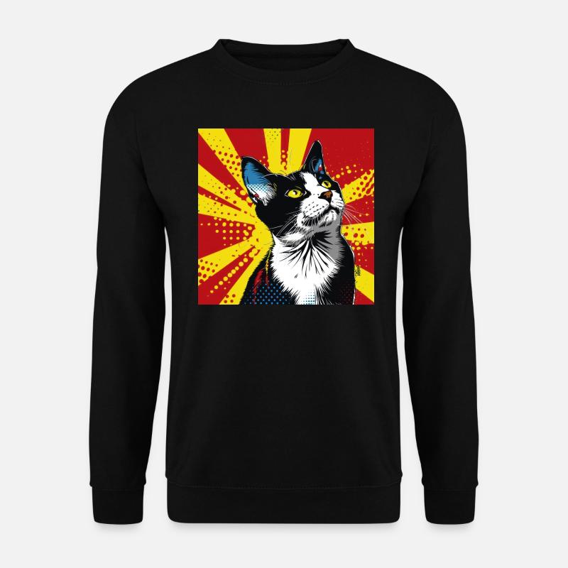 Cat, Cat Motif - Unisex Sweatshirt - black