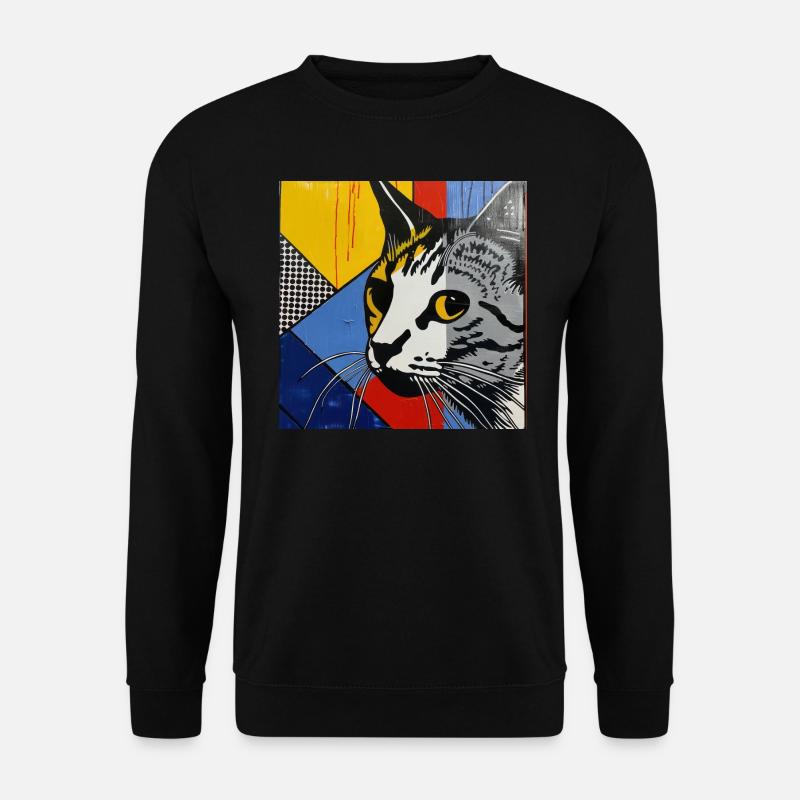Cat, Cat Motif - Unisex Sweatshirt - black