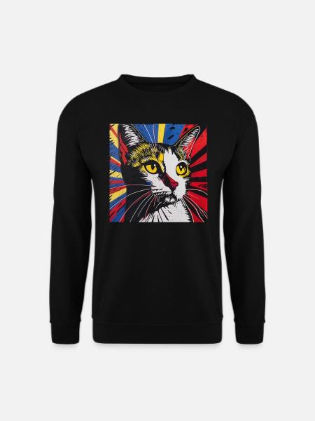 Katze, katzenmotiv - Unisex Pullover - Schwarz