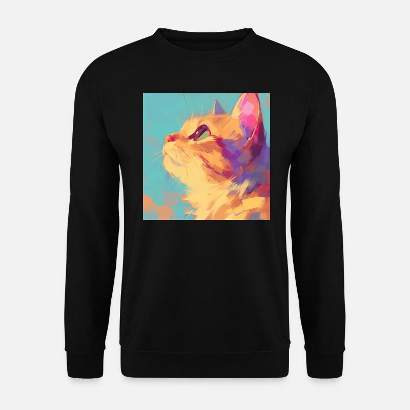Cat, Cat Motif - Unisex Sweatshirt - black