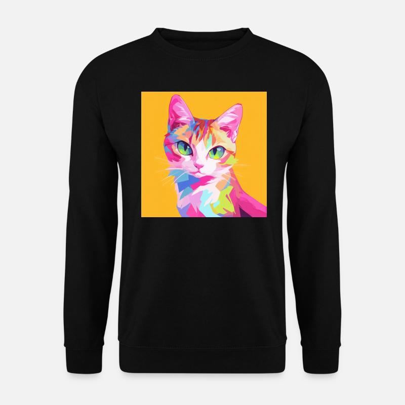 Katze, katzenmotiv - Unisex Pullover - Schwarz