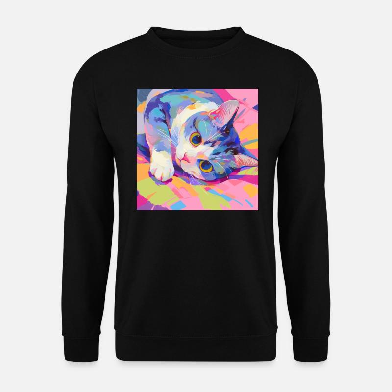 Cat, Cat Motif - Unisex Sweatshirt - black