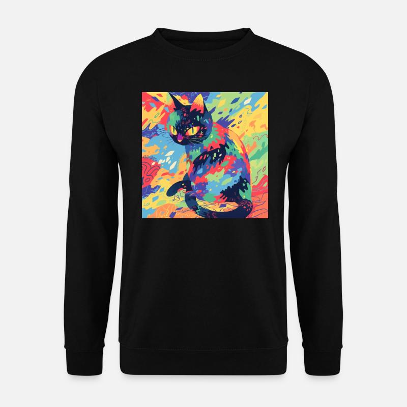 Katze, katzenmotiv - Unisex Pullover - Schwarz