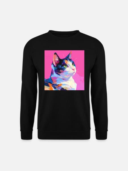Cat, Cat Motif - Unisex Sweatshirt - black