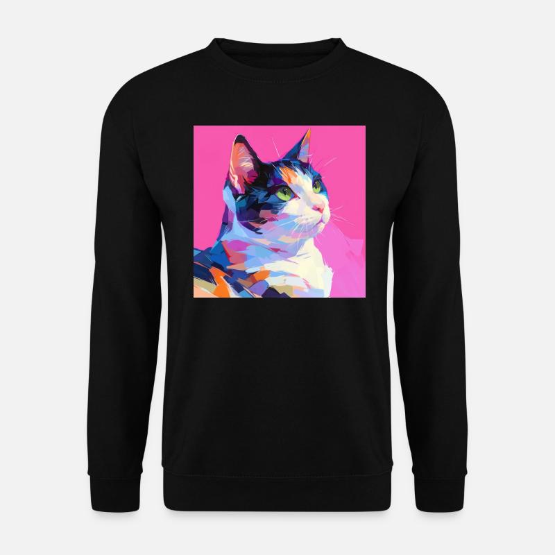 Cat, Cat Motif - Unisex Sweatshirt - black