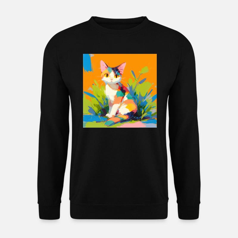 Cat, Cat Motif - Unisex Sweatshirt - black