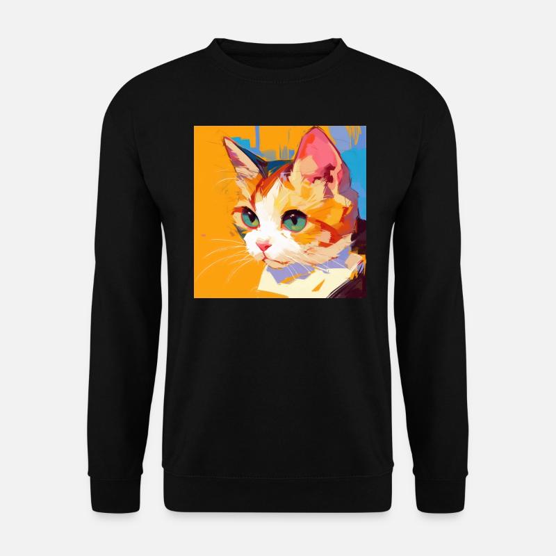 Katze, katzenmotiv - Unisex Pullover - Schwarz