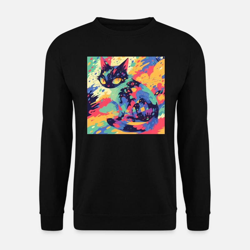Cat, Cat Motif - Unisex Sweatshirt - black