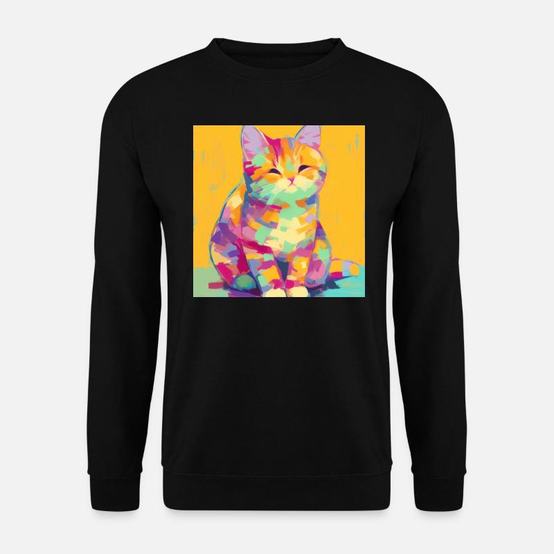 Cat, Cat Motif - Unisex Sweatshirt - black