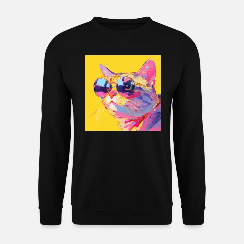 Katze, katzenmotiv - Unisex Pullover - Schwarz